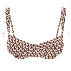 NWT Monday Swimwear Sorrento Bikini Top - Husk Geo